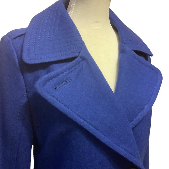 AMERICAN EAGLE BLUE WOOL BLEND DOUBLE BREASTED PEA COAT/ NWT/ Size M - Picture 4 of 15